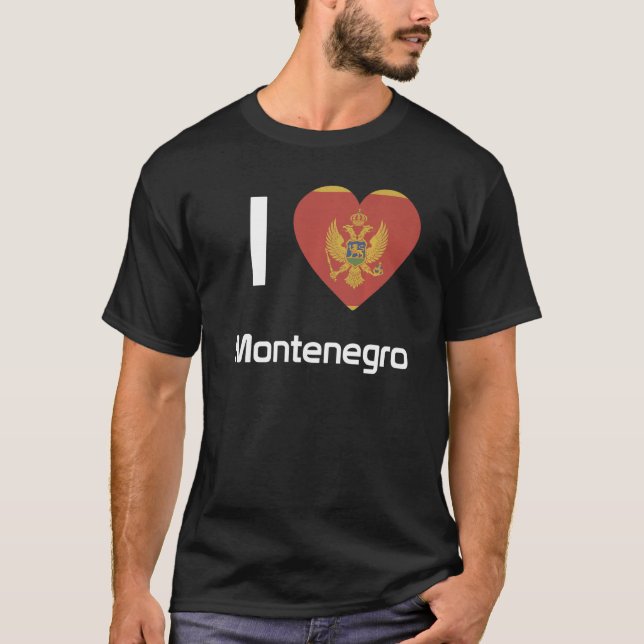 Camiseta Sopvenir de la bandera nacional de Montenegro para (Anverso)