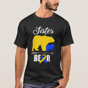 Camiseta Sor Bear Trisomy 21 Awarene Síndrome de Shirt Down