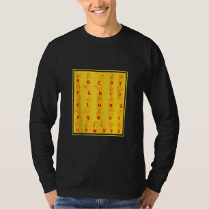 Camiseta Sordera Lenguaje de Rótulo Alphabet Audiencia sord