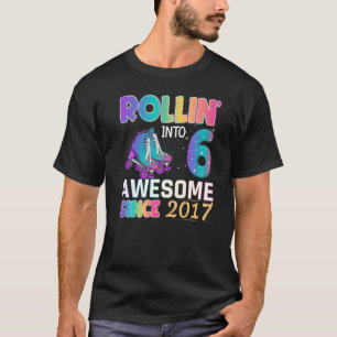Camiseta Sorprendente Chica de 6 años patinando en patinaje