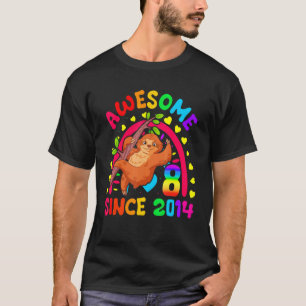 Camiseta Sorprendente cumpleaños número 8 desde el arcoiris