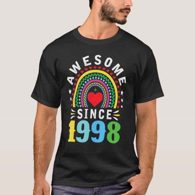 Camiseta Sorprendente desde 1998 Nació el arcoiris a los 24 (Anverso)