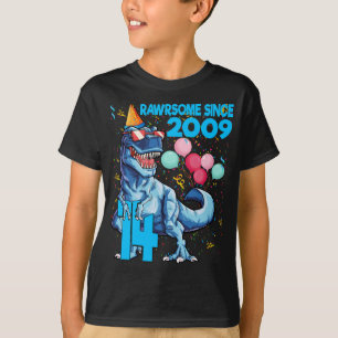 Camiseta Sorprendente desde 2009 14º cumpleaños Dinosaurio 