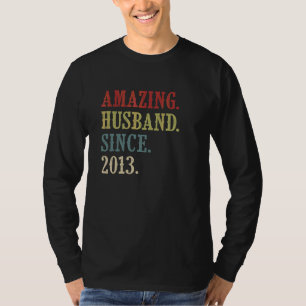 Camiseta Sorprendente esposo desde el año 2013 retro 9 Boda