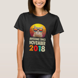 Camiseta Sorprendente gato infantil desde noviembre de 2018