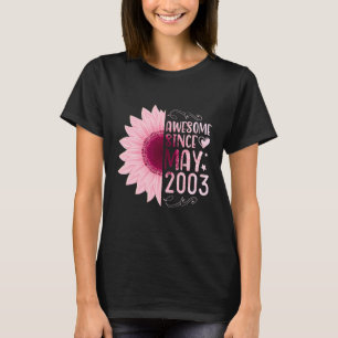 Camiseta Sorprendente Girasol Rosa Desde Mayo 2003 Cumpleañ