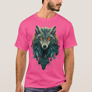 Camiseta Sorprendente Lobo de la Naturaleza Fiery Eyes Art 