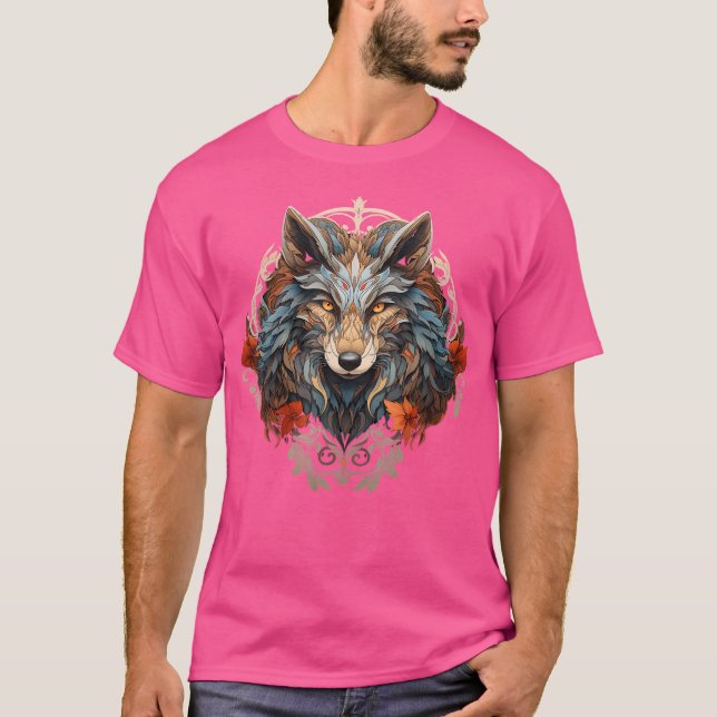 Camiseta Sorprendente Lobo de la Naturaleza Temporada Otoño (Anverso)