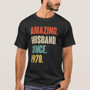 Camiseta Sorprendente marido desde 1978 44 años de Boda