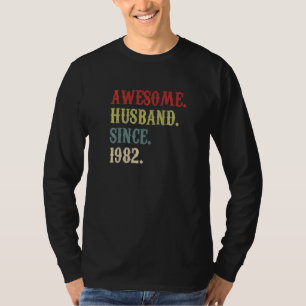 Camiseta Sorprendente marido desde 1982 Retro 40 Aniver Bod