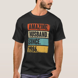 Camiseta Sorprendente marido desde 1986 Vintage 36 Boda Ani