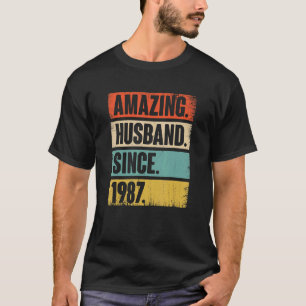 Camiseta Sorprendente marido desde 1987 Vintage 35 Boda Ani