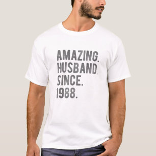 Camiseta Sorprendente marido desde 1988 - 34 Aniversario Bo