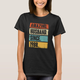 Camiseta Sorprendente marido desde 1988 Vintage 34 Boda Ani
