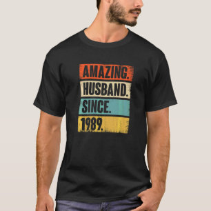 Camiseta Sorprendente marido desde 1989 Vintage 33 Boda Ani