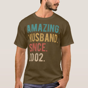 Camiseta Sorprendente marido desde 2002 20 aniversario Boda