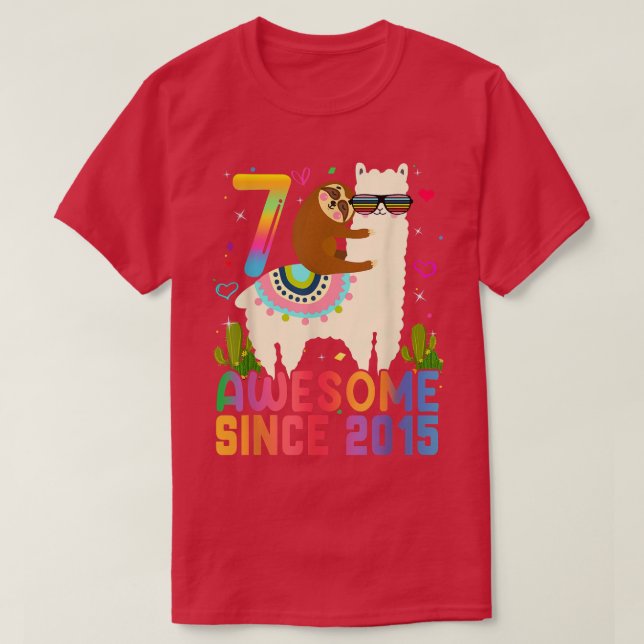 Camiseta Sorprendente niño de 7 años desde 2015 7º regalo d (Diseño del anverso)