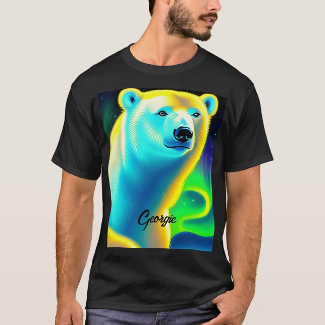 Camiseta Sorprendente oso polar. Texto editable. (Anverso)