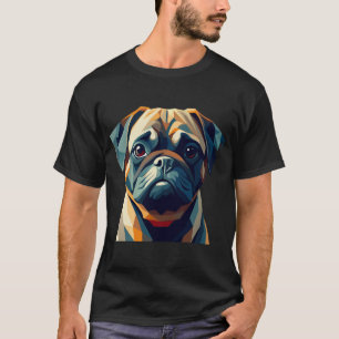 Camiseta Sorprendente retrato geométrico de Pug
