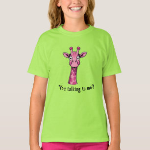 Camiseta Sorprendida jirafa rosa dulce