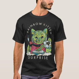 Camiseta Sorpresa de Gatito Arcoiris Vintage