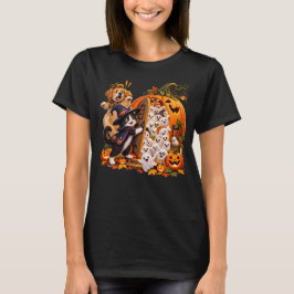 Camiseta Sorpresa de puerta de calabaza: Gatos, Perros y Fa