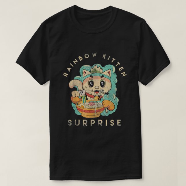 Camiseta Sorpresa de Rainbow Kitten (Diseño del anverso)