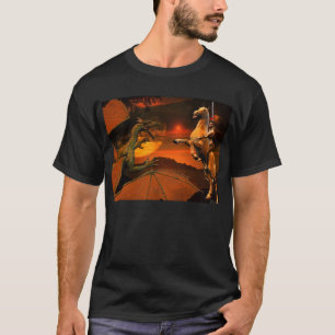 Camiseta Sorpresa del dragón en la puesta del sol,