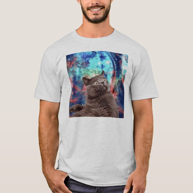 Camiseta Sorpresa del gato de la galaxia (Anverso)