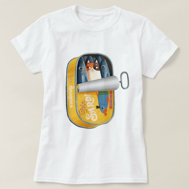 Camiseta Sorpresa en lata de sardinas (Diseño del anverso)