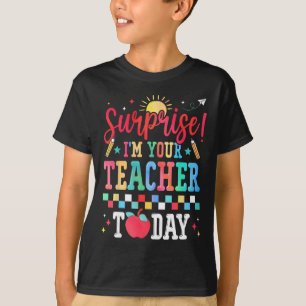 Camiseta Sorpresa Soy tu maestro hoy Divertido sustituto S