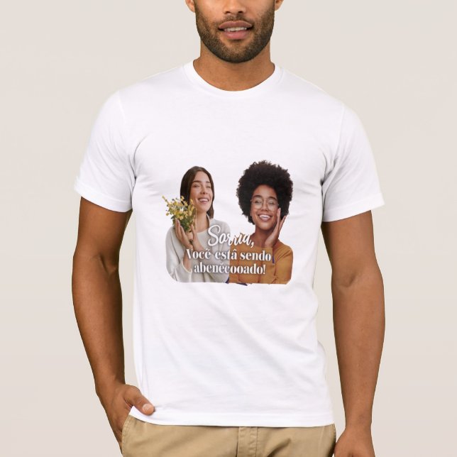 Camiseta Sorria, você está sendo abençoado (Anverso)