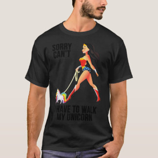 Camiseta Sorry Cant I Have to Walk My Unicorn family friend