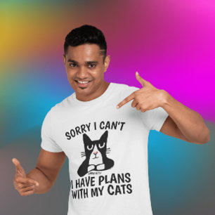 Camiseta SORRY CAN'T PLANS WITH CATS Panda Kitty T-shirts