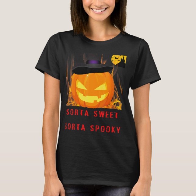 Camiseta sorta dulce sorta espantosa Halloween (Anverso)