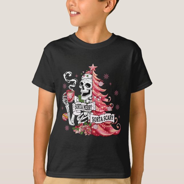 Camiseta Sorta Merry Sorta Y Funny Skeleton Christmas  (Anverso)