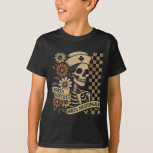 Camiseta Sorta Ratchet Sorta Nightingale Skeleton Nurse Hal