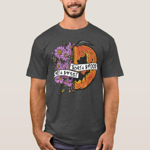 Camiseta Sorta Sweet Sorta Spooky Flower Pumpkin Hea Mental