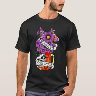 Camiseta Sorta Sweet Sorta Spooky Halloween Floral Scary Pu