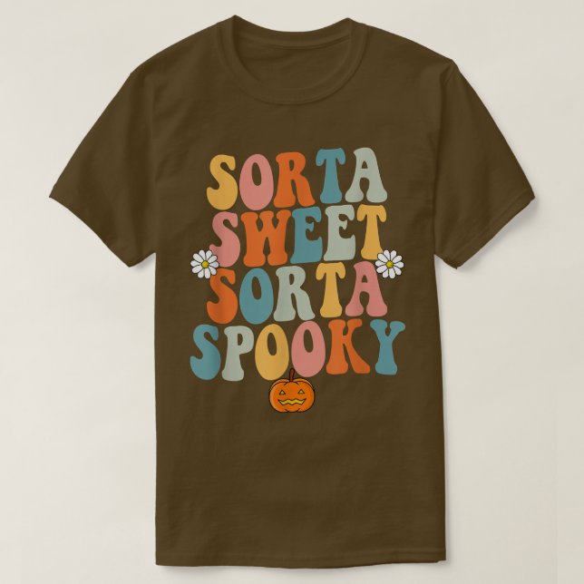 Camiseta Sorta Sweet Sorta Spooky Pumpkin Halloween  (Diseño del anverso)