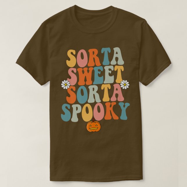 Camiseta Sorta Sweet Sorta Spooky Pumpkin Halloween Premium (Diseño del anverso)
