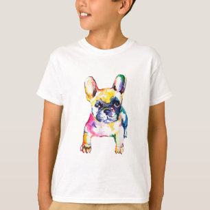 Camiseta Sorteo de la mano de la acuarela del Bulldog franc