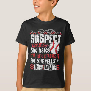 Camiseta Sospechosa de que odia el mal deporte de Basebal