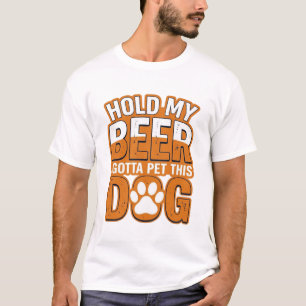Camiseta Sostén Mi Cerveza Tengo Que Acariciar A Este Perro