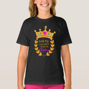 Camiseta Sostén mi corona mientras termino mi quimioterapia