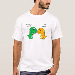 Camiseta Sostén mi mano estoy tratando de un dinosaurio lin