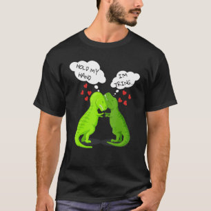 Camiseta Sostén Mi Mano T Rex Pareja Dinosaurios Niños Vale