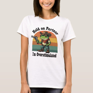 Camiseta Sostener a la pareja soy una rana de vaquero sobre