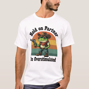 Camiseta Sostener a la pareja soy una rana de vaquero sobre