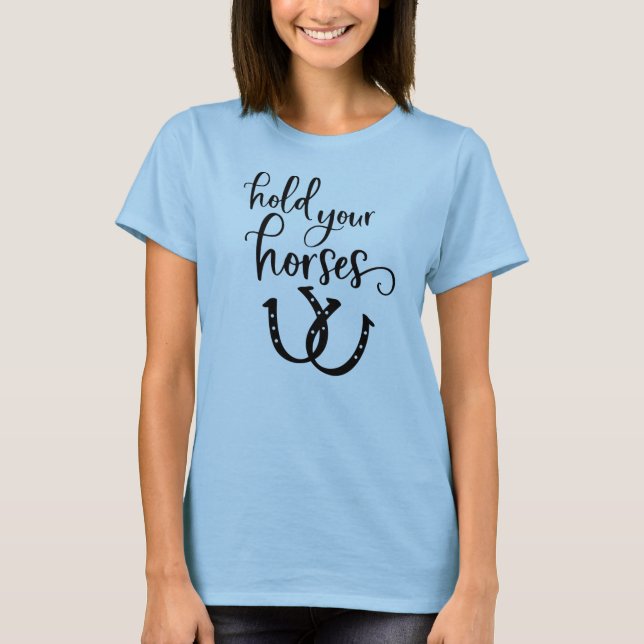 Camiseta Sostengan sus caballos, País de Granja de Rodeo Oc (Anverso)